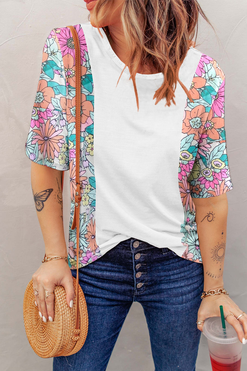 Sky Blue Pocket Short Sleeve Drawstring Lounge Set