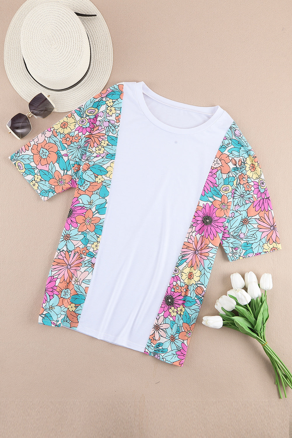 Sky Blue Pocket Short Sleeve Drawstring Lounge Set