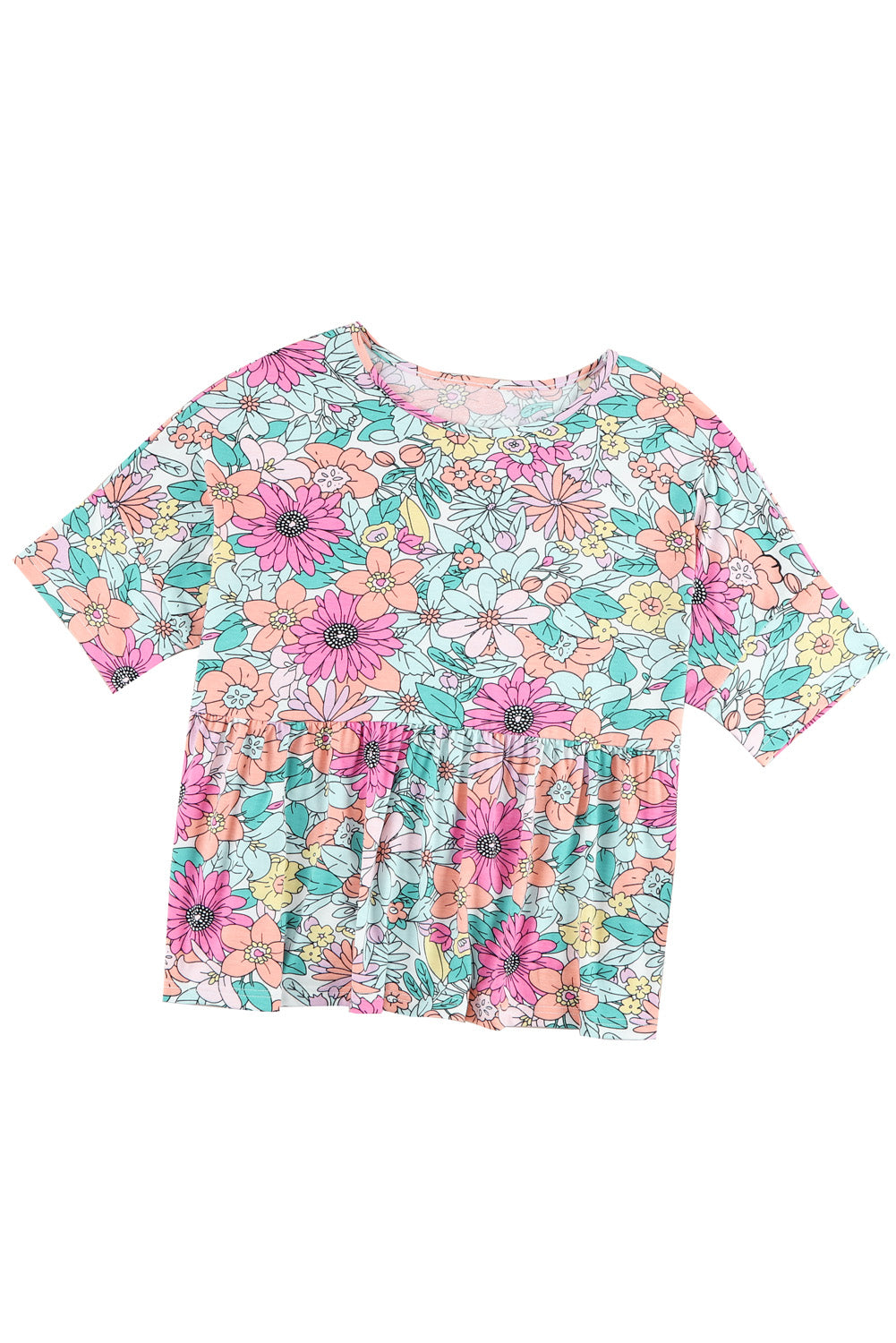 Sky Blue Pocket Short Sleeve Drawstring Lounge Set