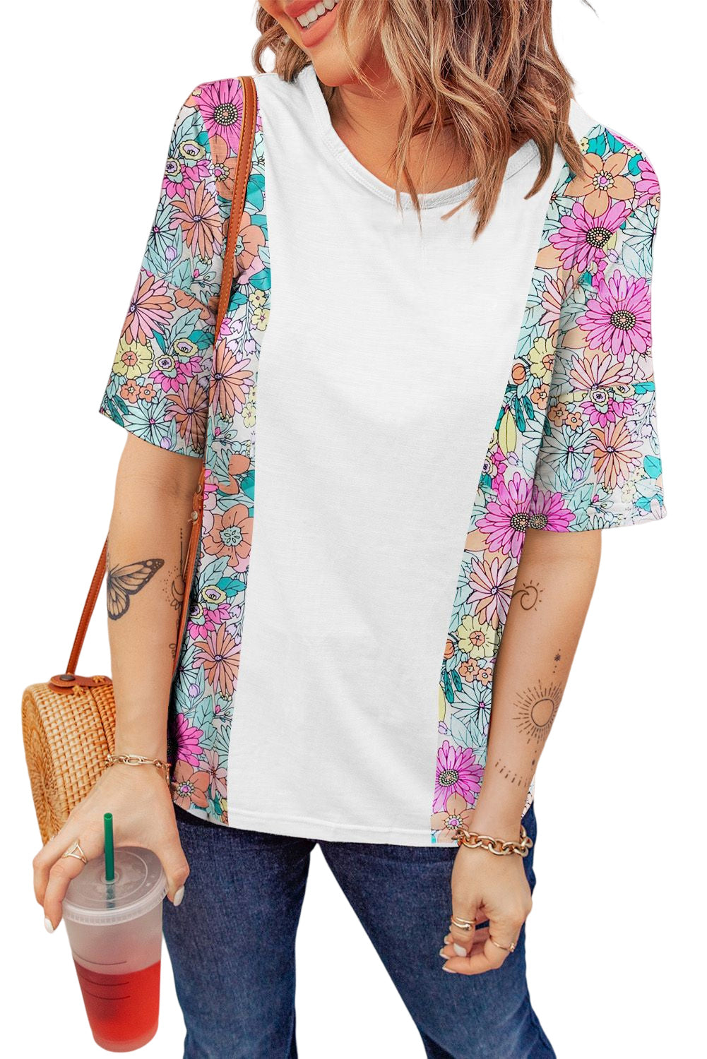 Sky Blue Pocket Short Sleeve Drawstring Lounge Set