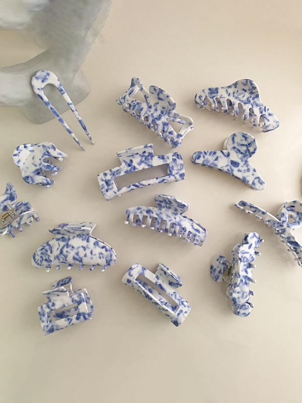 New vintage blue and white blue and white porcelain pattern hairpin