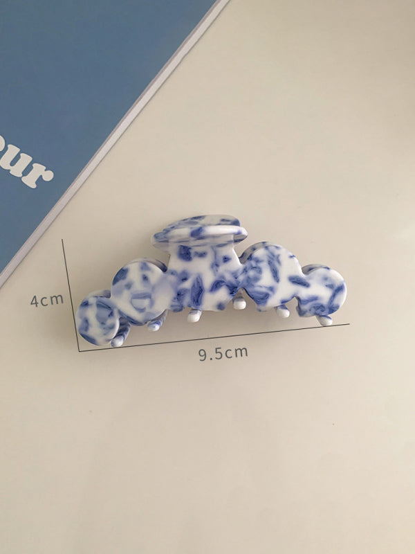 New vintage blue and white blue and white porcelain pattern hairpin