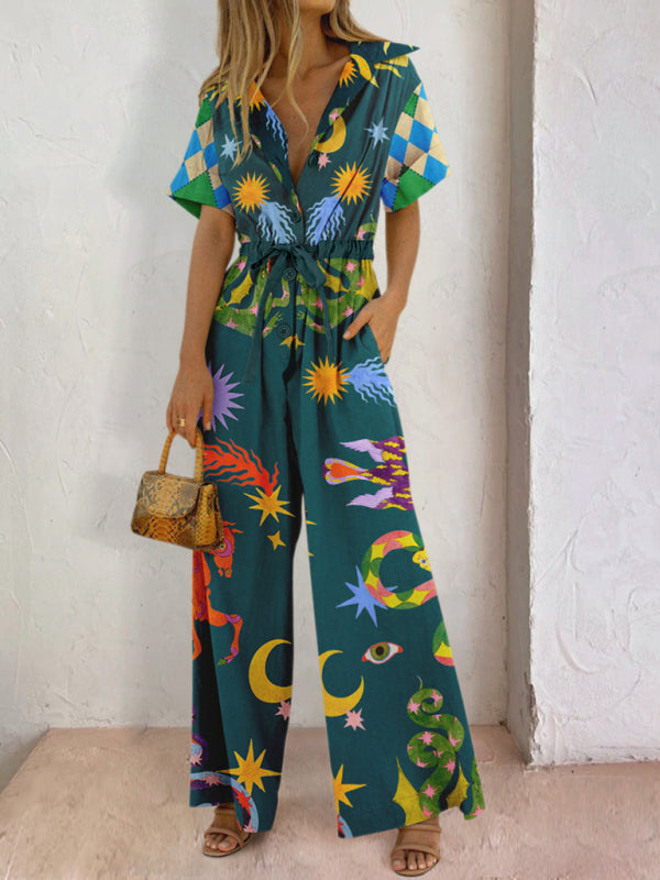 Women's Street Style Printed Jumpsuit