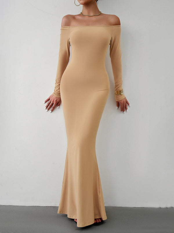 Fashion women's new sexy and elegant slim one-shoulder dress