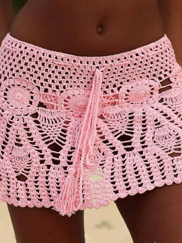 Handmade Crochet Beach Skirt Bikini Cover Up two piece set