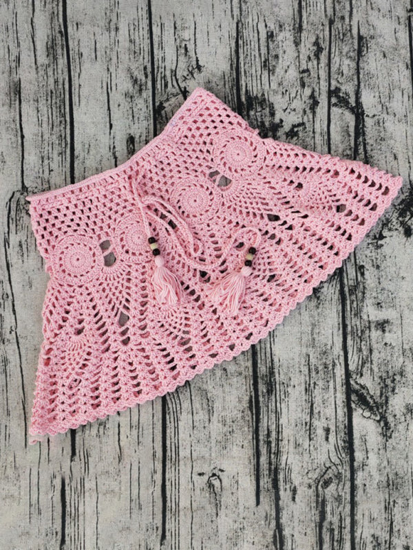 Handmade Crochet Beach Skirt Bikini Cover Up two piece set