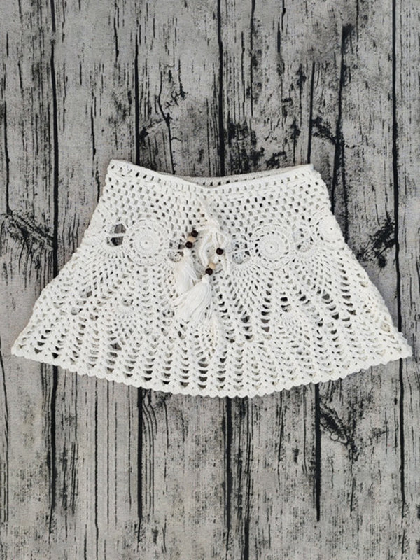 Handmade Crochet Beach Skirt Bikini Cover Up two piece set