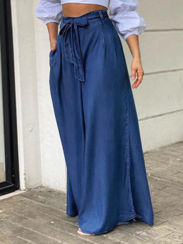 High Waisted plus size Denim Maxi Skirt