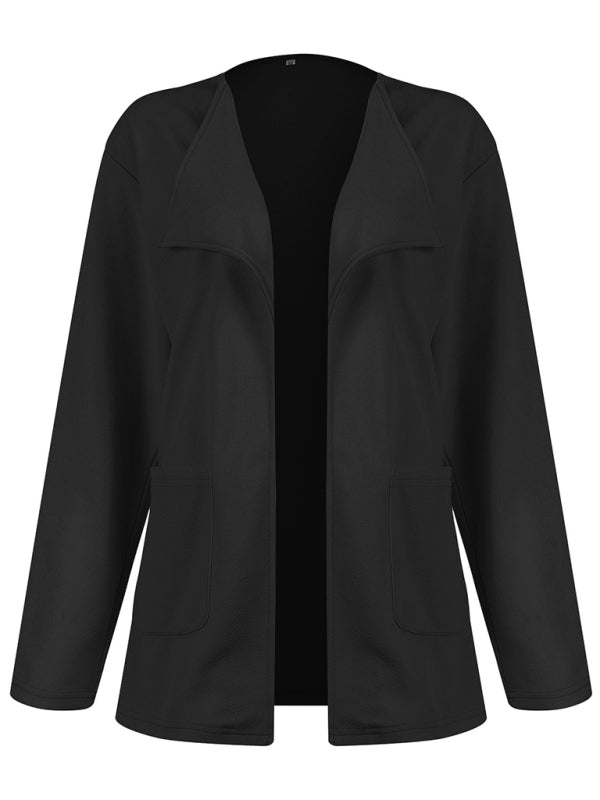 Solid Color Short Casual Versatile Cardigan Coat