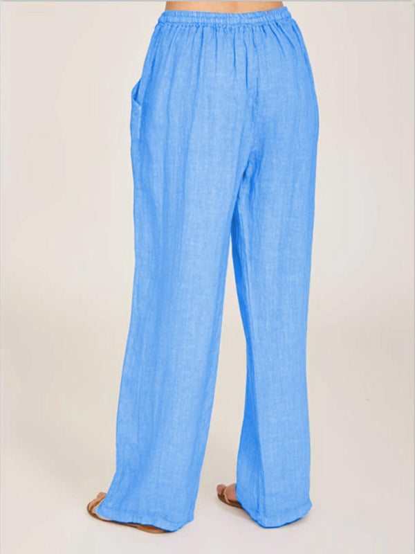 Women's Casual Cotton Loose Pocket Drawstring Pants