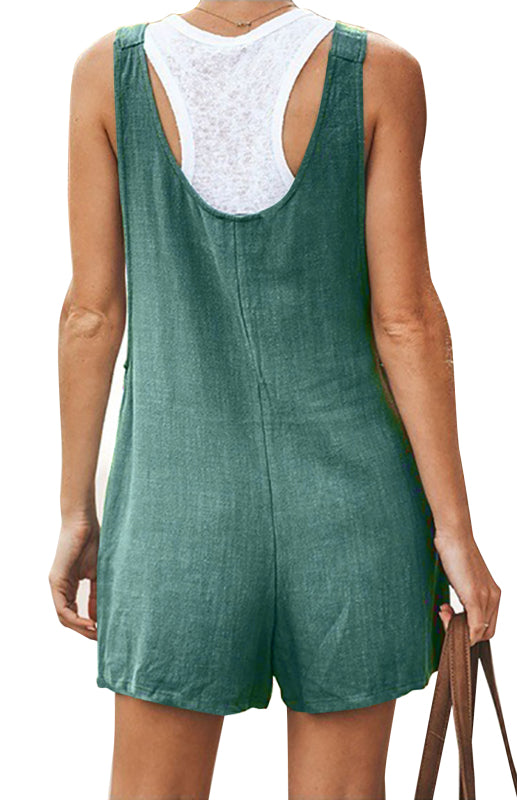Ladies Daisy Cotton Linen Romper