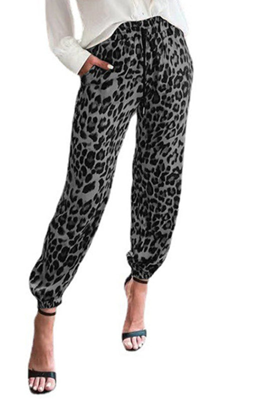 Women's Pants Leopard Print Stretch Waist Casual Pant