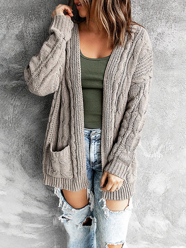 Women's Solid Color Long Sleeve Mid Length Casual Sweater