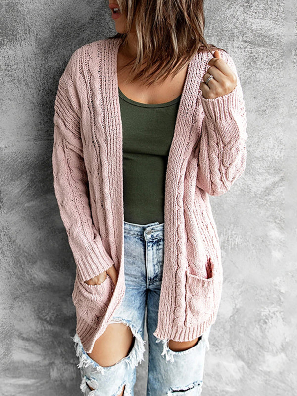 Women's Solid Color Long Sleeve Mid Length Casual Sweater