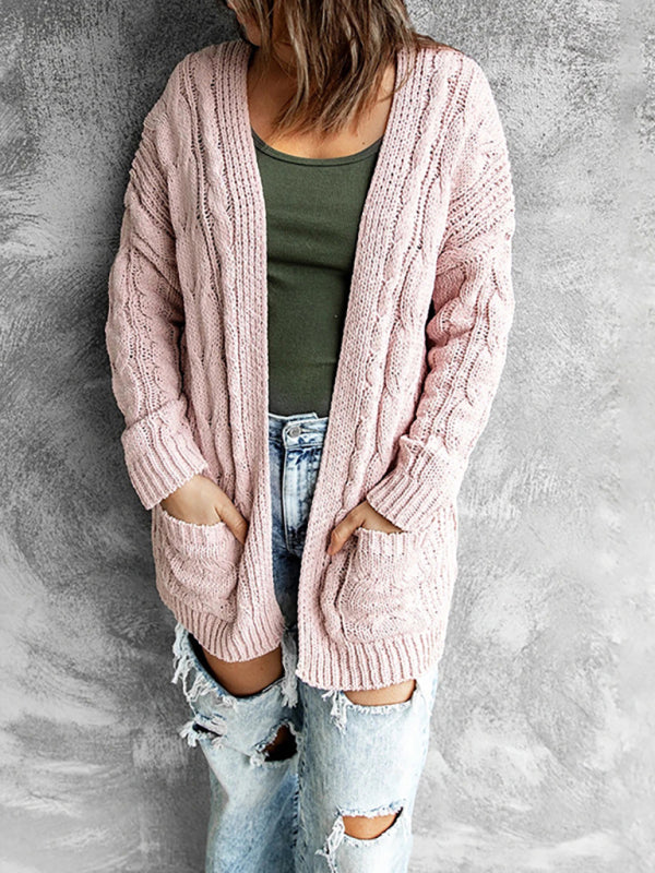 Women's Solid Color Long Sleeve Mid Length Casual Sweater