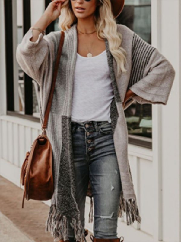 Women’s Tassled Color Block Cover Up