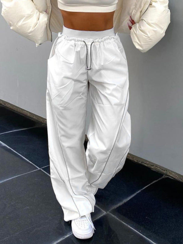 Women's solid color multi-pocket all-match denim overalls