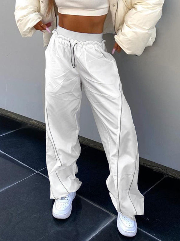 Women's solid color multi-pocket all-match denim overalls
