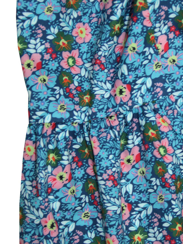 Women's printed loose casual holiday wind strappy wide-leg pants