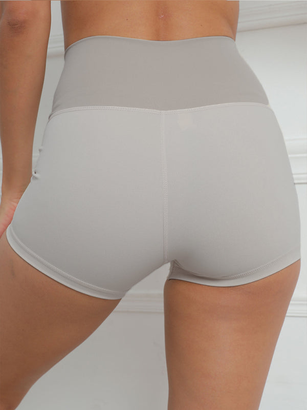 Contrasting color panel fitness sports yoga shorts