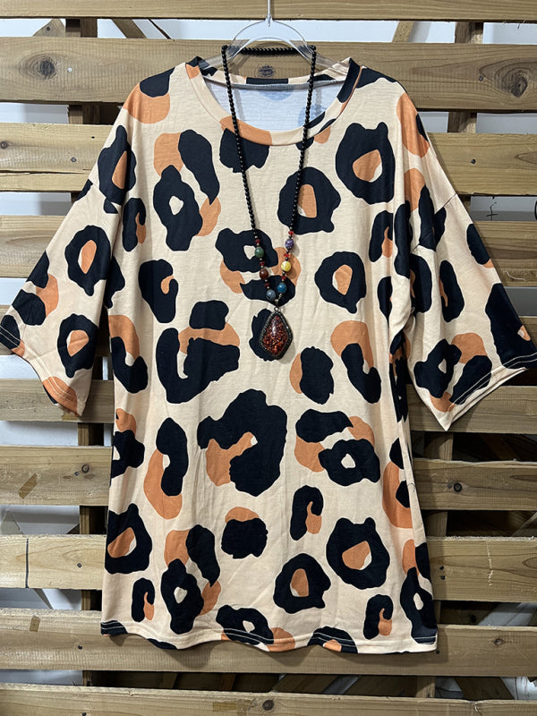 Women's Leopard Print Short Sleeve T-shirt