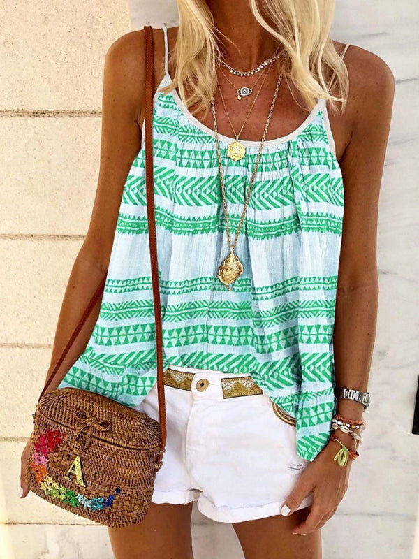 Summer Loose Casual Geometric Print Camisole