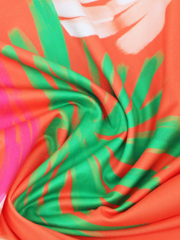 Tropical Print Crop Top & Pants Set