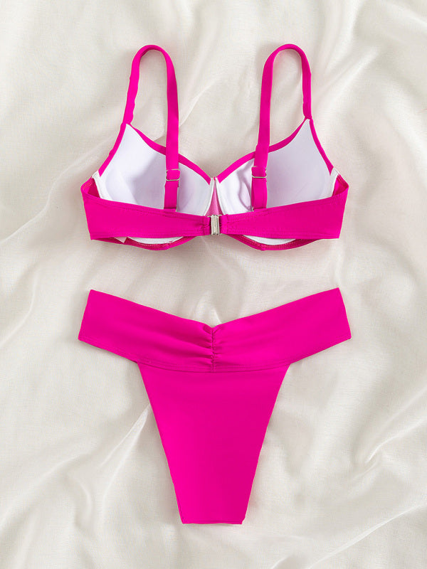 Solid Colour Fashion 2-piece Bikini