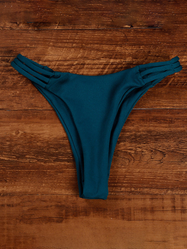 Solid Color Halter Sexy Hollow Beach Vacation Bikini