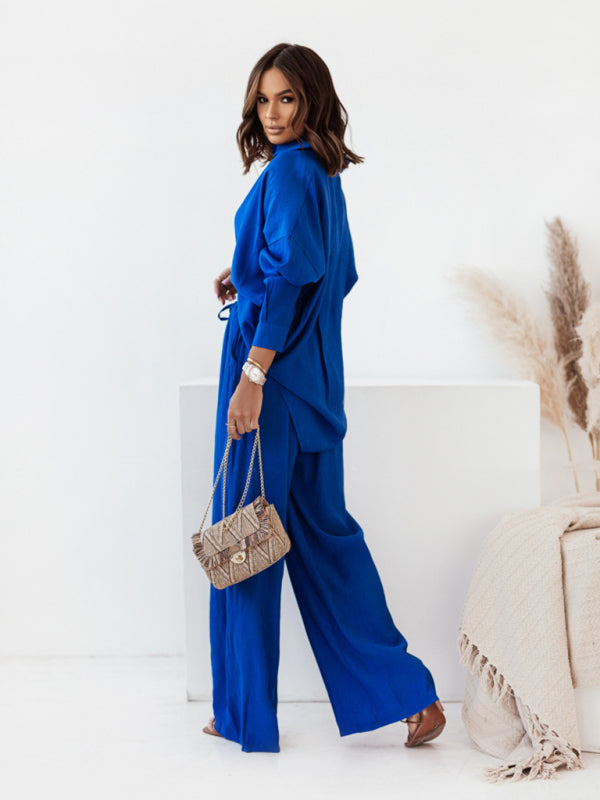 Collar Blouse & Trouser Set