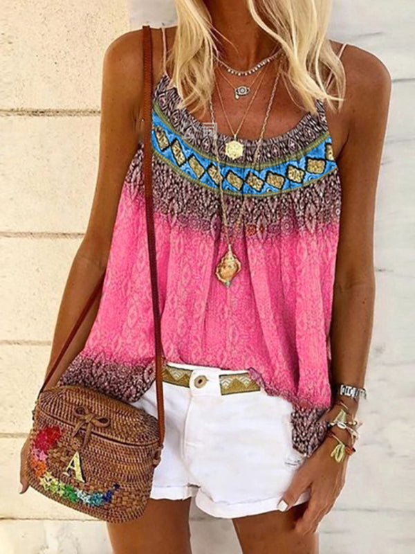 Printed Loose Fit Women's Tank Top