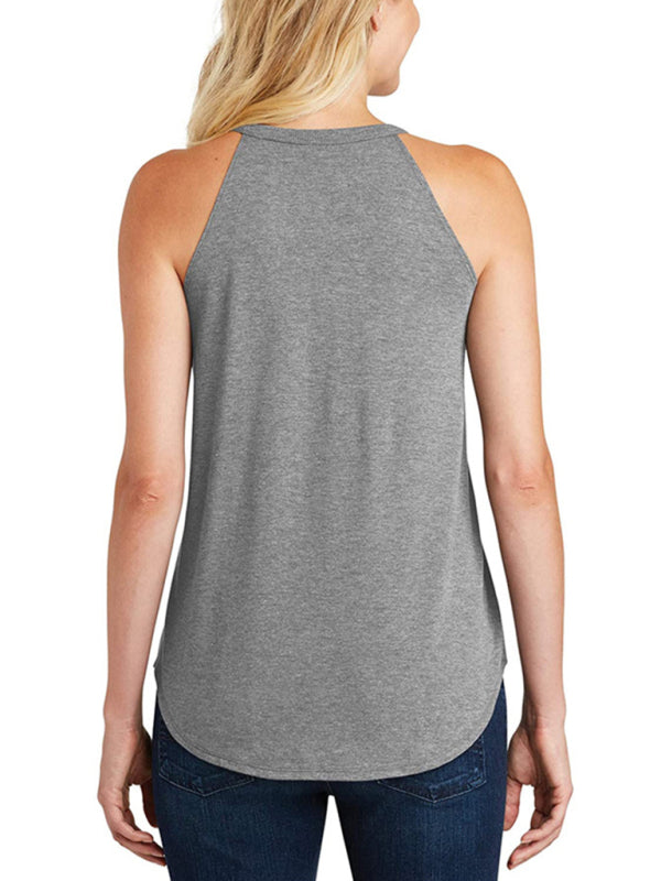 Halter Neck Round Hem Tank Top