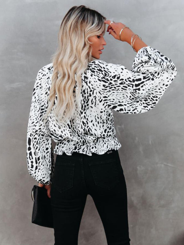 Women's Casual Elegant New Leopard Printed Round Neck Top