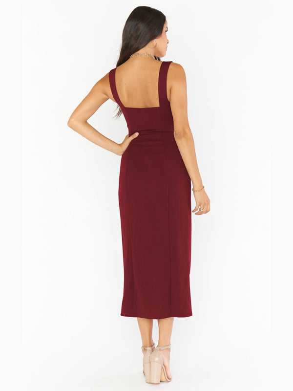 Elegant French dress with sling straps Bridesmaid dress
