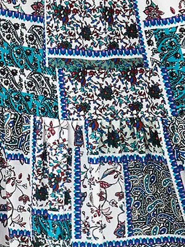 New printed skirt ethnic style high waist thin a-line skirt