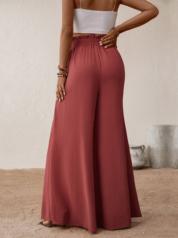 Ruffled Waisted Wide Leg Pant