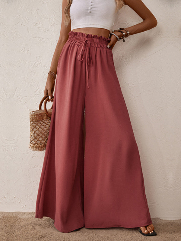 Ruffled Waisted Wide Leg Pant