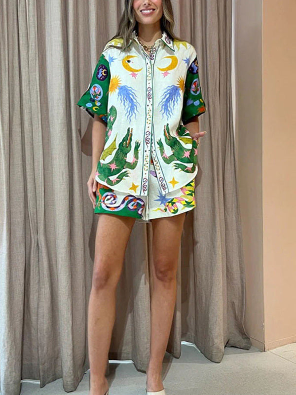 Fashionable Printed Pajama Set