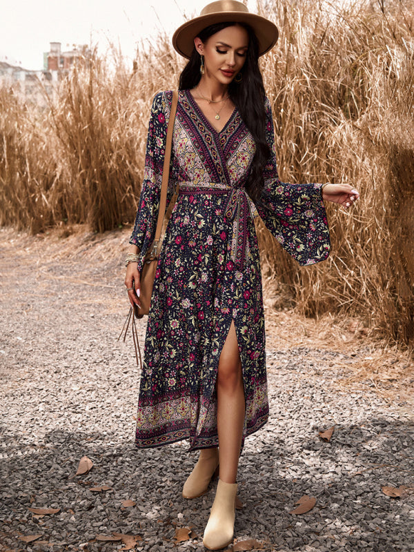 Boho Style V-neck Dress