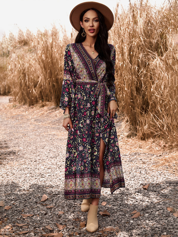 Boho Style V-neck Dress