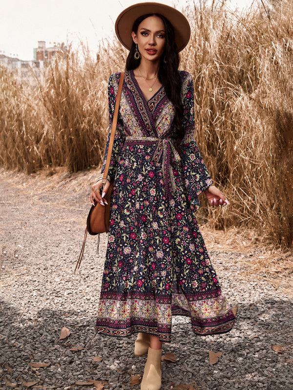 Boho Style V-neck Dress