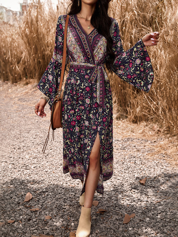 Boho Style V-neck Dress