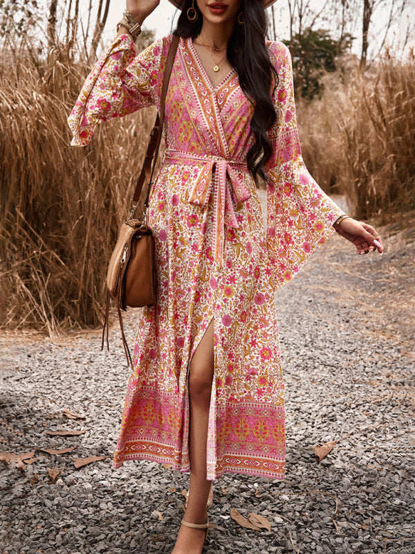 Boho Style V-neck Dress