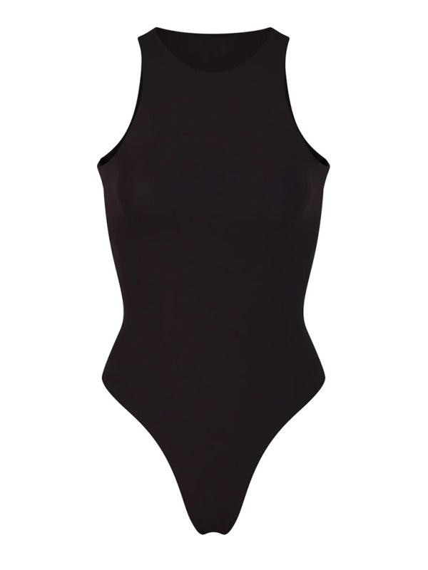 Round neck sleeveless high elastic fabric bodysuit