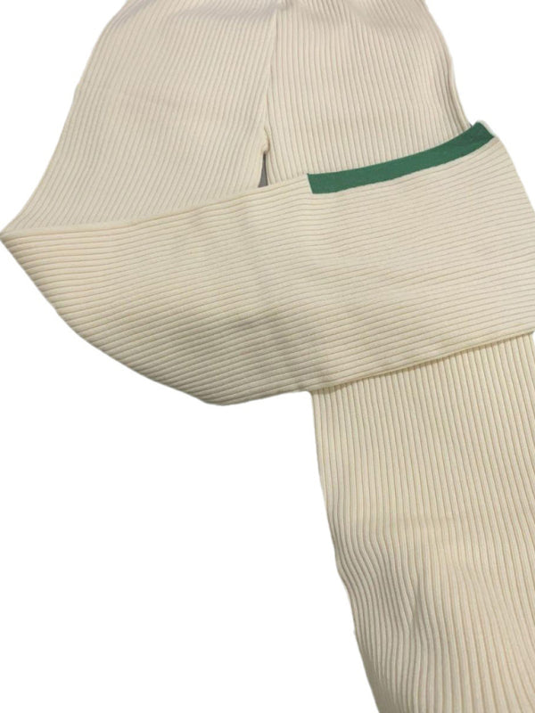 Autumn/Winter White Sweater & Flare bottom Pants Set