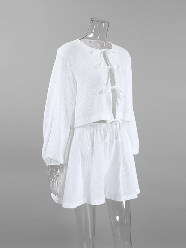 Shorts & Long Sleeve Top Matching Set