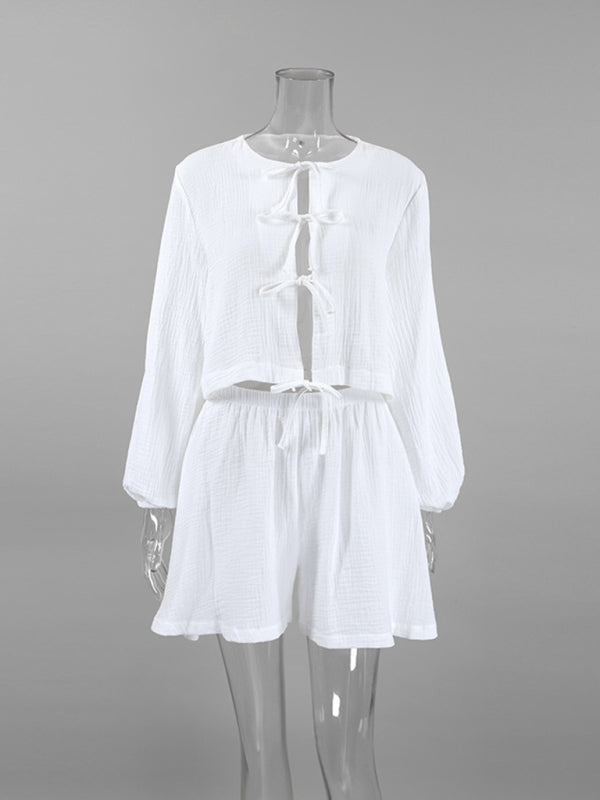 Shorts & Long Sleeve Top Matching Set