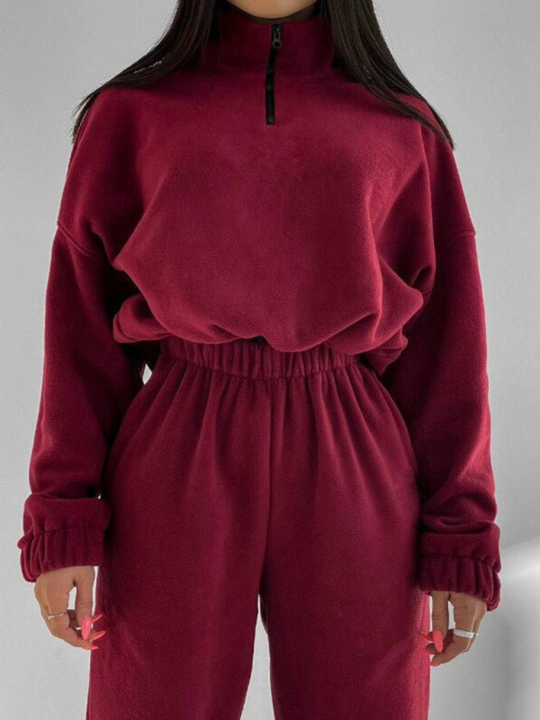 Women's Hooded Sweatshirt & Pants Two Piece Set