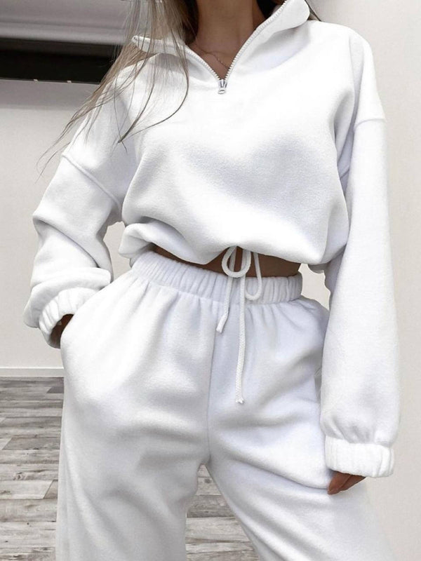 Women's Hooded Sweatshirt & Pants Two Piece Set