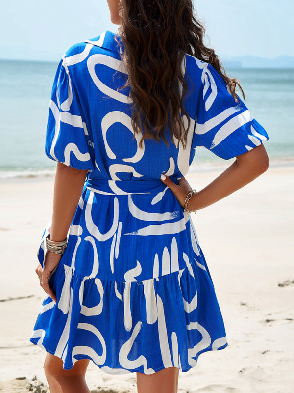 Elegant Printed Mini Dress